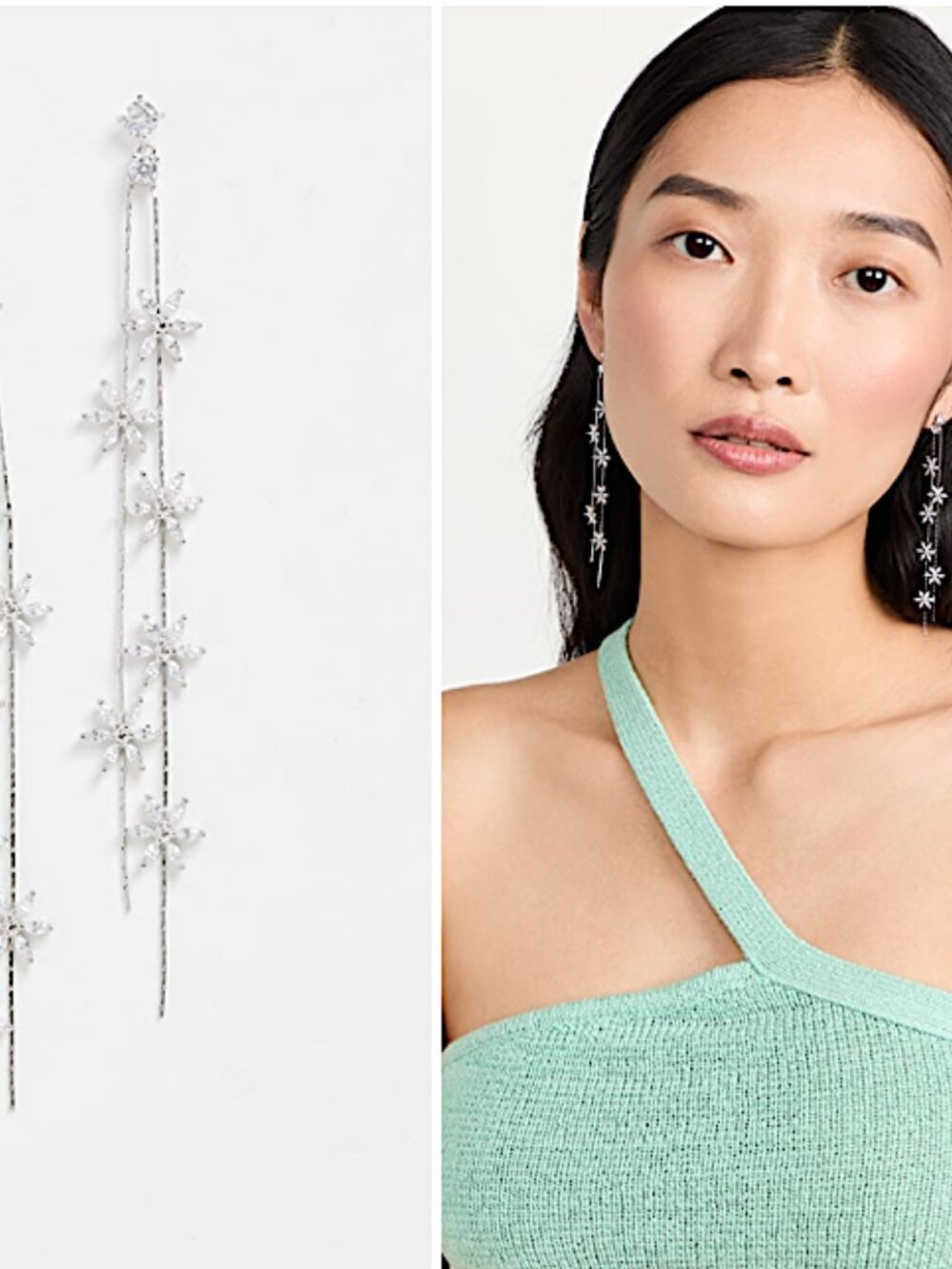NEW Anthropologie SHASHI Whisper Long Crystal Tassel Earrings